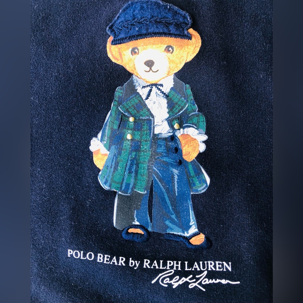 New! Polo by Ralph Lauren Navy Crewneck with Iconic Polo Bear - Picture 3 of 5